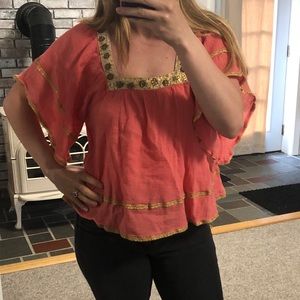 Free people coral top!